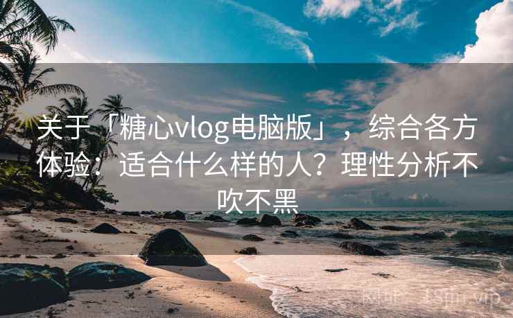 关于「糖心vlog电脑版」，综合各方体验：适合什么样的人？理性分析不吹不黑