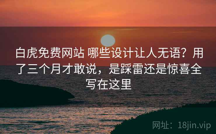白虎免费网站 哪些设计让人无语？用了三个月才敢说，是踩雷还是惊喜全写在这里