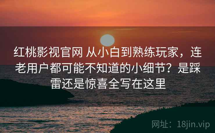 红桃影视官网 从小白到熟练玩家，连老用户都可能不知道的小细节？是踩雷还是惊喜全写在这里